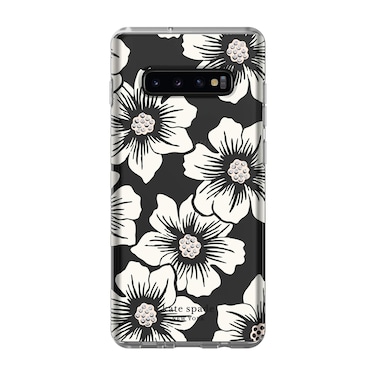 Kate Spade Defensive Hardshell Case for Galaxy S10 Plus - Hollyhock Cream/Clear