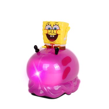 NKOK Lights and Sounds Spongebob Jellyfish Racer; Officially Licensed; Friction Powered; LED Lights with Synchronized Song; Grippy Tires; Great Gift for The Spongebob Collector