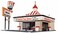 Life-Like Trains HO Scale Building Kits - Kentucky Fried Chicken Drive-in, Intended for ages 14 and up, Red,White