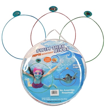 Water Sports Swim Thru Rings, Swimming Pool Toys for Summer Activities and Outdoor Games, Assorted Pack