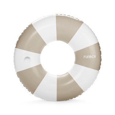 FUNBOY Giant Vintage Tan Khaki Stripe 48'' Tube Float with Integrated Cup Holder, Perfect for a Summer Pool Party, Large
