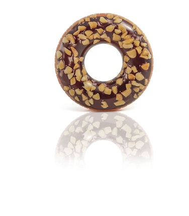 Intex 56262 Inflatable Swim Donut Ring Tube Float - Nutty Chocolate, 39 inch Multi-Colour