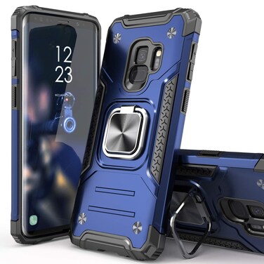 IDYStar for Galaxy S9 Case,Hybrid Drop Test Cover with Car Mount Kickstand Slim Fit Protective Phone Case for Samsung for Galaxy S9,Blue