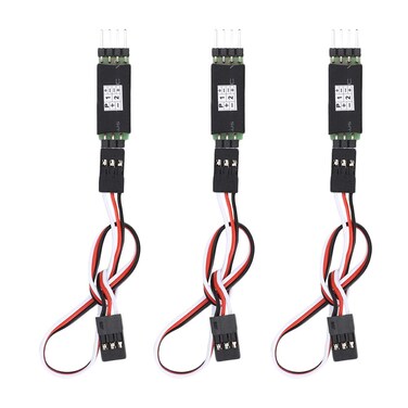 Joyzan Third Channel Switch, Remote Control RC Car Light Receiver Cord Controller Led Lights 3Rd Model Roof Lamp Lighting Cable 3 Way Power On Off Spare Parts Plastic Accessories 6V 1A Black 3Pcs