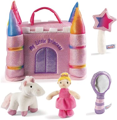PREXTEX My Princess Castle Playset Toy   Plush Unicorn, Magic Wand, Mirror, and Princess Dolls   Figure Doll, Pets, Figures, Sets   Boys &amp; Girls Ages 3-5+   Party Supplies