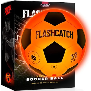 Light Up Soccer Ball - Glow in the Dark - NO 5 - Sports Gear Gifts for Boys &amp; Girls 8-15+ Year Old - Kids, Teens Gift Ideas - Cool Boy Toys Ages 8 9 10 11 12 13 14 15 Glowing Night Activity