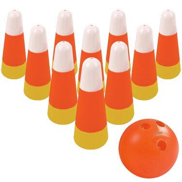 Candy Corn Bowling Game for Party, Plastic Fall Games for Kids &amp; Adults Indoor Outdoor Backyard Fall Carnival Activity Thanksgiving Trunk or Treat Game, Fall Festival Classroom Party Supplies