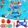 Chahot Pool Toys Games Set, Inflatable Pool Basketball Hoop &amp; Ring Toss Game, Summer Water Games Pool Toys for Swimming Pool Party, Fun Swimming Water Sport for Kid, Teens, Adults and Family