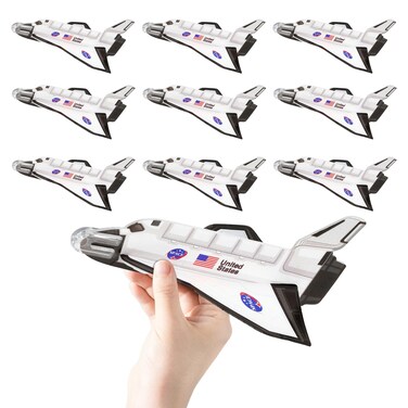 Playbees Space Shuttle Gliders - 24 Pack - Space Themed Party Favors &amp; Birthday Supplies - Mini Ship Toys, Outer Space Decorations, Crafts, Games, Astronaut Shuttle Science Kits &amp; Crafts for Kids