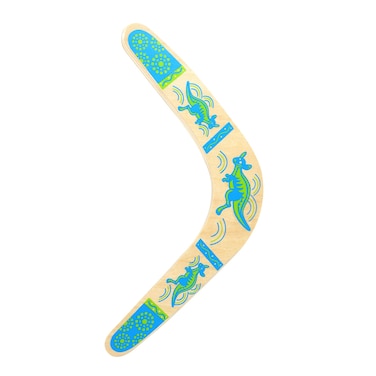 Inborntrait Boomerang for Kids, Australia Style Handmade Wooden Authentic Boomerang, V-Shaped Returning Boomerangs for Ages Above 10 Years Old Kids and Adult- Blue