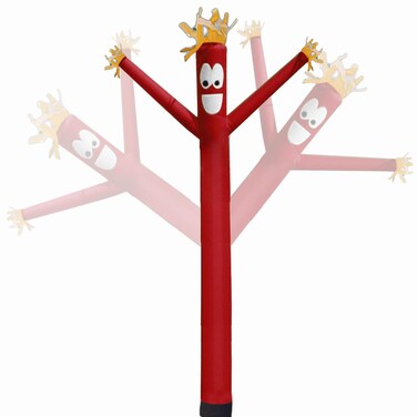 20ft Sky Air Puppet Dancer Inflatable Arm Flailing Tube Man Attachment - Wacky Wavy Wind Flying Dancing Man for DIY Stand Out Advertising - (Blower Not Included)