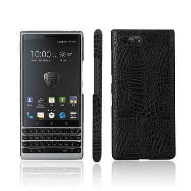 Zshion for BlackBerry KEY2 Case,Croco Premium PU Leather Protective Cases Simple Deurable and Lightweight Case for BlackBerry KeyTwo/Key2 (Black)