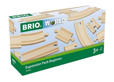 BRIO World 33401 Beginner's Expansion Pack   11-Piece Kids Wooden Train Track Set   Enhances Motor Skills   Compatible with All Train Sets   Certified Sustainable Wood   Perfect for Ages 3+