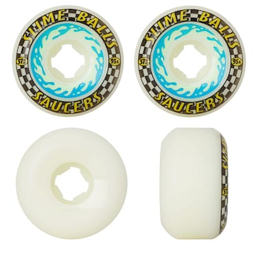 Slime Balls Skateboard Wheels 57mm Saucers 95A White