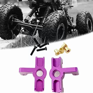 KingVal Replacement Metal Front Wheel Seat (Purple) Compatible with Wltoys 124019 RC Car Parts