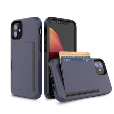FDTCYDS for iPhone 11 Case with Card Holder,Credit Card Slot Protective Wallet Case - Grey