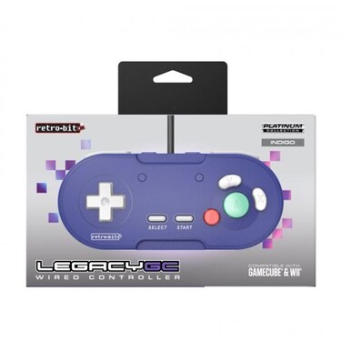 Retro-Bit Legacy GC Wired Controller - for Official/Original GameCube &amp; Wii - Indigo