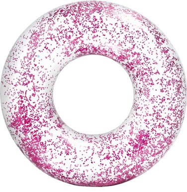 Intex Transparent Glitter Tube Inflatable Swimming Pool Float Raft Ring