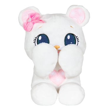 Peekapets Peek-A-Boo Bear Plush - Stuffed Animal, White Bear Plush Doll - Great Gift for Kids Ages 1-3