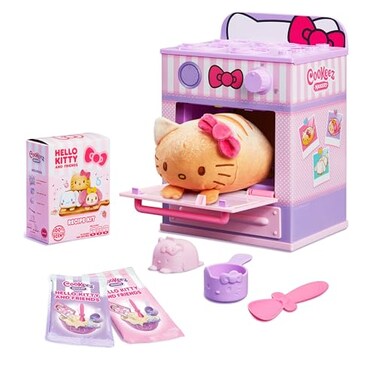 Cookeez Makery Hello Kitty&reg; and Friends Oven. Mix &amp; Make a Plush Best Friend! Place Your Dough in The Oven and Be Amazed When A Warm, Scented, Interactive, Plush Friend Comes Out!
