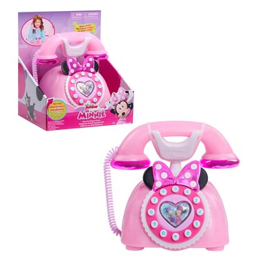Disney Junior Minnie Mouse Ring Me Rotary Phone with Lights and Sounds, Pink, Kids Toys for Ages 3 Up by Just Play