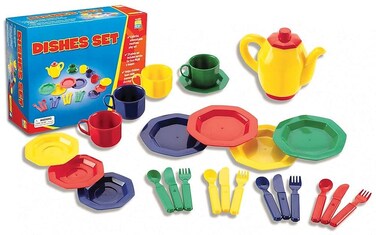 Educational Insights Dishes Set: Pretend Play Kitchen, Set of 25, Ages 3+