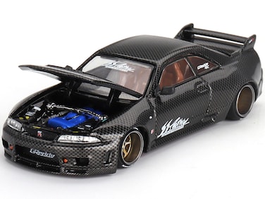Skyline (R33) Active Carbon R RHD (Right Hand Drive) Carbon Black (Designed by Jun Imai) Kaido House Special 1/64 Diecast Model Car by True Scale Miniatures KHMG116