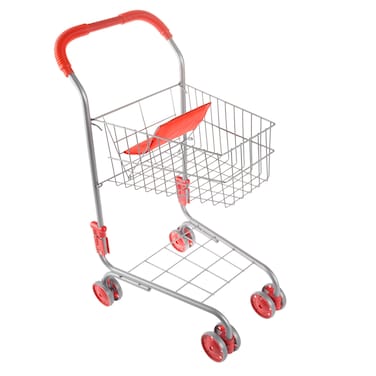 Pretend Play Shopping Cart- Toy Grocery Cart With Pivoting Front Wheels and Folds for Easy Storage for Kids, Boys and Girls By Hey! Play!