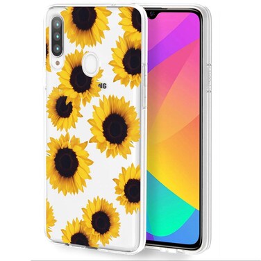 Vavies Case for Galaxy A20S(Not Fit A20), Samsung A20S Phone Case for Girls Women, Slim Shockproof Clear Pattern Soft Flexible TPU Back Phone Protective Cover Cases for Samsung Galaxy A20S(Sunflower)