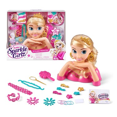 Sparkle Girlz Nail Design &amp; Hair Styling Head Doll by ZURU, for Girls 3 Years Old and Up