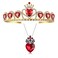 Evie Red Heart Tiara and Necklace Descendants 3, Gold Crown Jewelry Set Queen of Hearts Eive Costume for Girls Teens Halloween Parties