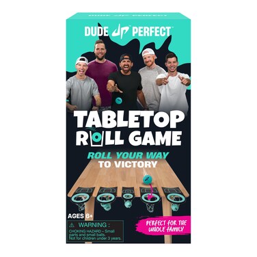 Dude Perfect Tabletop Roll, a Target Toss Game, for Kids and Adults, Great for Family and Friend Game Night, Perfect for a Gift and Parties, Ages 6+