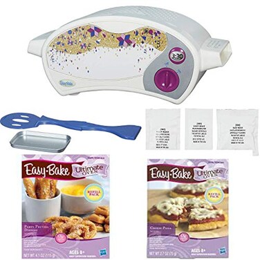 Easy Bake Ultimate Oven Deluxe Gift Set, White. Bundle of Oven and Pizza and Pretzel Mixes (Bundle of 3 Items)