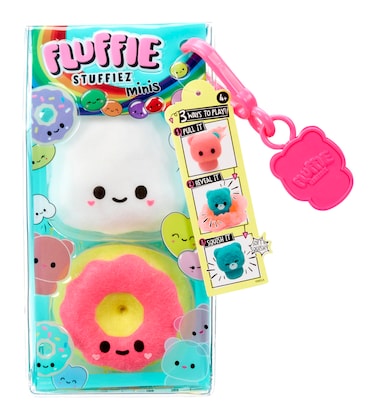 Fluffie Stuffiez Popcorn &amp; Donut Minis Collectible Feature - Surprise Reveal Unboxing Soft and Squishable Tactile Play Fidget DIY