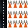 38 Pcs Set - 12 Traffic Cones With Hole on Top, 24 Checkered Flags, Racetrack Floor Runner - for For Race Car Birthday Party Supplies, Table Centerpiece Decorations Kids Gift by 4E's Novelty