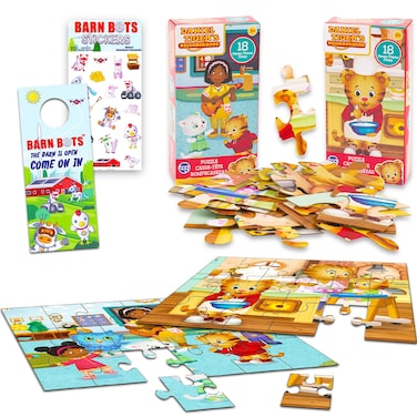 Tiger Shop Daniel Tiger Toy Set Daniel Tiger Game Bundle - 2 Pack Daniel Tiger Puzzles with Daniel Tiger Stickers &amp; More Daniel Tiger Party Favor (Daniel Tiger Games for Kids)