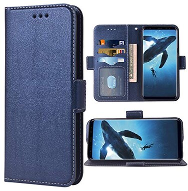 Phone Case for Samsung Galaxy S8 Plus Folio Flip Wallet Case,PU Leather Credit Card Holder Slots Full Body Protection Kickstand Protective Phone Cover for Glaxay S 8 Edge 8plus 8+ S8plus Dark Blue