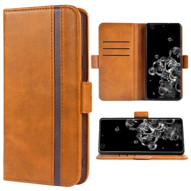 FDCWTSH Phone Case for Samsung Galaxy S20 Ultra Folio Flip Wallet Case,PU Leather Credit Card Holder Slots Heavy Duty Full Body Protection Kickstand Protective Phone Cover for Glaxay S20Ultra Brown