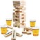 ArtCreativity Tumbling Tower Drinking Game, Drinking Game with 4 Glasses and 60 Wooden Blocks with Challenges, Fun House Party Games for Game Night, Great Gift Idea