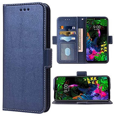 Phone Case for LG G8 ThinQ Folio Flip Wallet Case,PU Leather Credit Card Holder Slots Full Body Protection Kickstand Hard Hybrid Protective Phone Cover for LGG8 Thin Q G 8 G8thinq LGG8thinq Dark Blue