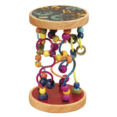 B. toys &ndash; Loopty Lo Wooden Rolling Toy - Developmental Bead Maze &ndash; Wooden Wire Maze &ndash; Crawling Rolling Toy- 47 Beads &amp; 5 Mazes &ndash; Classic Toy for Babies, Toddlers, Kids &ndash; Quality Wood &ndash; 18 Months +