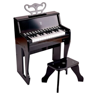 Hape Learn with Lights Black Piano with Stool