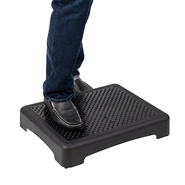 Mind Reader Platform Booster Step, Step Stool for Seniors, Riser, Pliable Surface, 15.75"L x 19.5"W x 3.75"H, Black