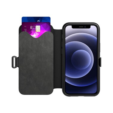 tech21 Evo Wallet Phone Case for Apple iPhone 12 Pro Max 5G with 12 ft. Drop Protection, Black