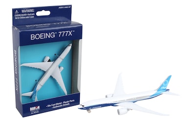 Daron Boeing 777X Commercial Aircraft Corporate Livery White and Blue Diecast Model Airplane