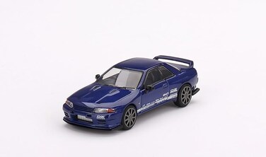 True Scale Miniatures Model Car Compatible with Nissan Skyline GT-R Top Secret VR32 Blue Metallic Limited Edition 1/64 Diecast Model Car MGT00589