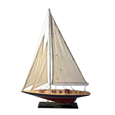 Detailed 50cm long wooden model Endeavour J Class Sailing Yacht   Americas Cup Racing Yacht   Nautical ornament   sailboat model   Endeavour sailing ship model   Fully assembled model boat kit