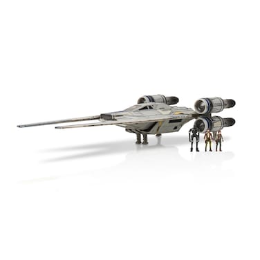 STAR WARS Micro Galaxy Squadron U-Wing Starfighter - 12-Inch Vehicle with Foldout Wings, Troop Bay, Sniper Gun, and Three 1-Inch Micro Figure Accessories