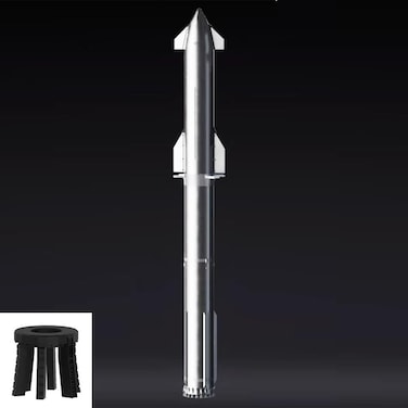 SpaceX Starship Rocket Model Set NASA Model - Spacecraft Heavy Falcon 9 Booster Launcher Static Model - Desktop Ornament Collectible Gift for Space Lover (Starship+Launch stand（Electroplating))