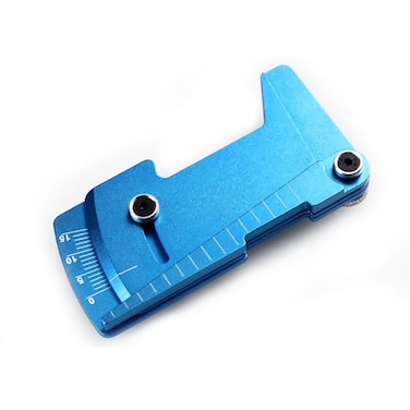 KingVal Metal Adjustable Ruler 15 Degrees RC Car Wheel Tire Camber Gauge Height Measuring Tool Compatible with 1/10 RC Car (Blue)